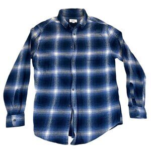 Croft & Barrow Mens Shirt Medium Long Sleeve Button Up Blue Plaid Classic Casual